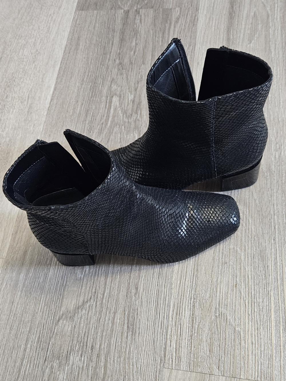 Franco Sarto Black Suede Ankle Boots